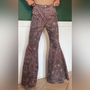 Free People Paisley Flare Pants
